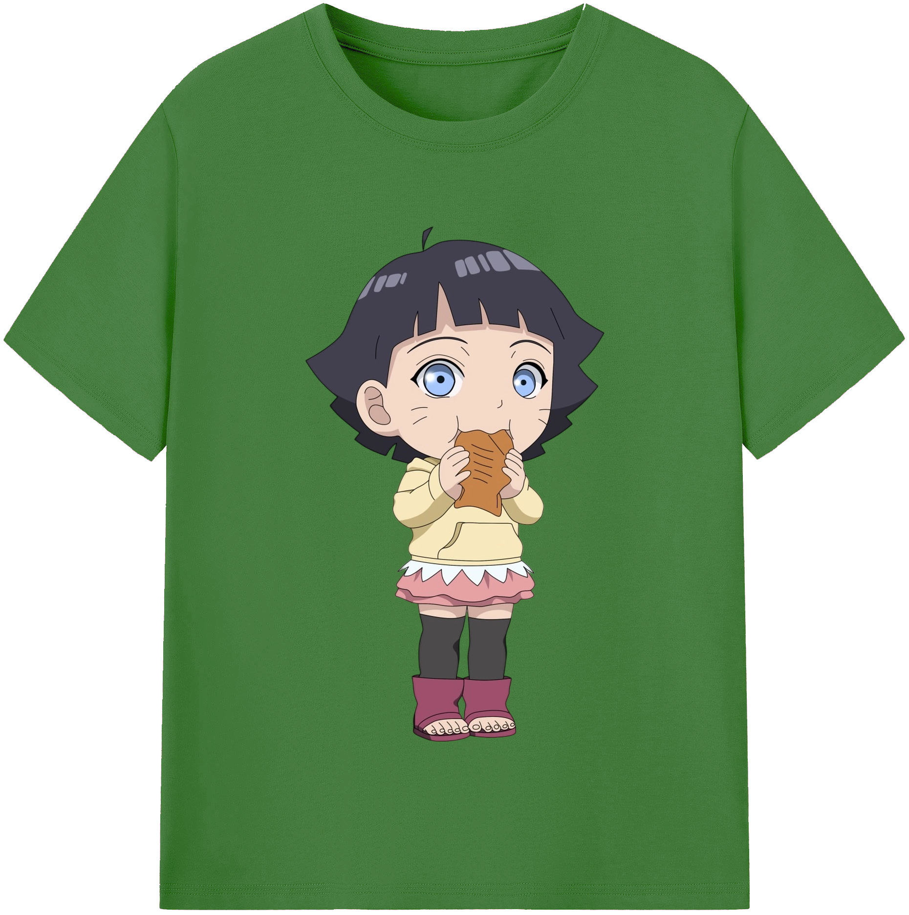 （画像用） NARUTO -ナルト- うずまき ヒマワリ Uzumaki Himawari レディースカジュアルプリントTシャツ（綿100％）